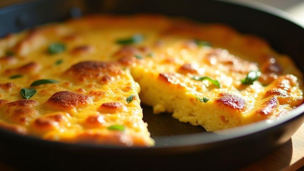 Omelete de forno irresistivelmente cremoso e macio pronto com poucos ingredientes e preparo direto no refratário