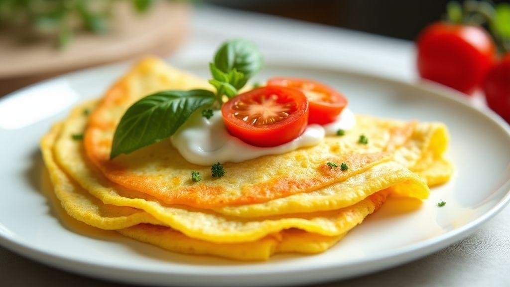 Omelete de Claras com Espinafre e Tomate